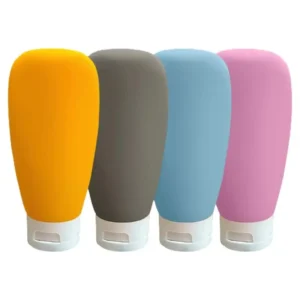 4 pack refillable silicone travel bottles – 90 ml leak proof, compact & sustainable